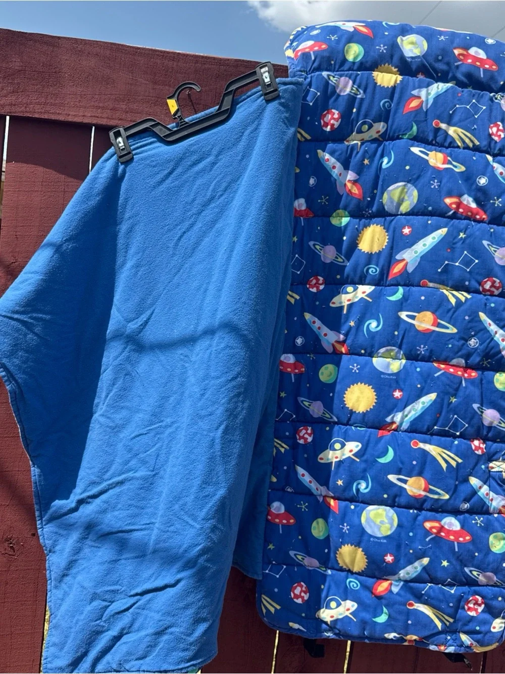 Blue Quilted Space-Print baby sleeping Blanket